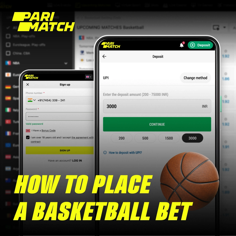 Para fazer uma aposta em basquete na Parimatch, você precisa entrar na sua conta, fazer um depósito, escolher a partida de interesse e fazer uma aposta
