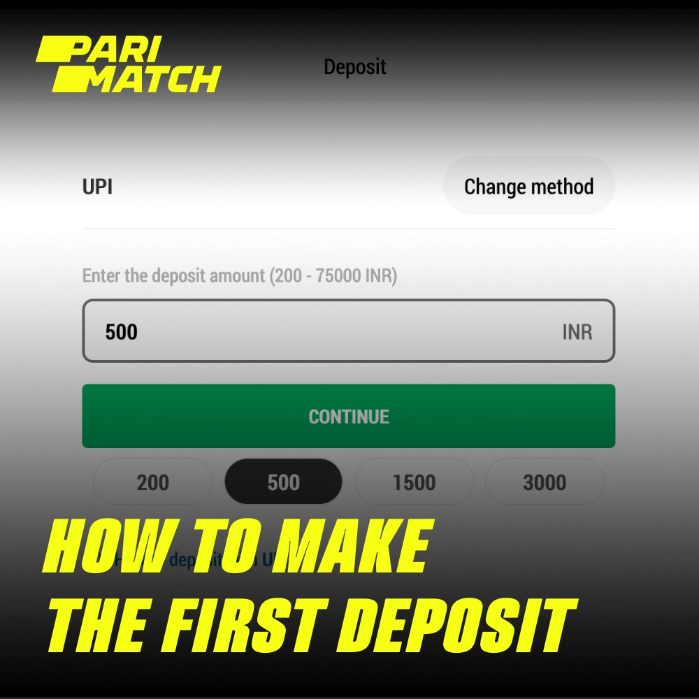 Depositing in Parimatch takes place in several stages