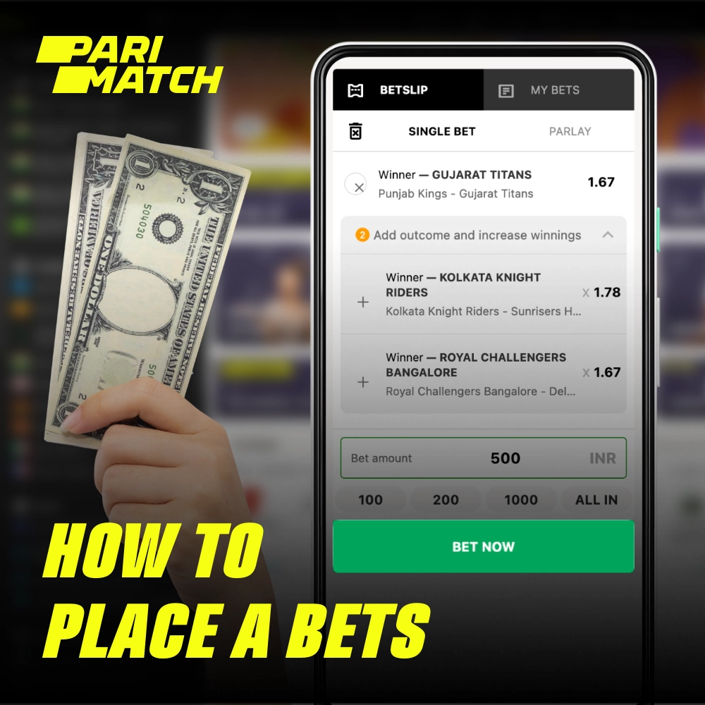 In order to make a bet on the Parimatch platform you need to perform a few simple steps