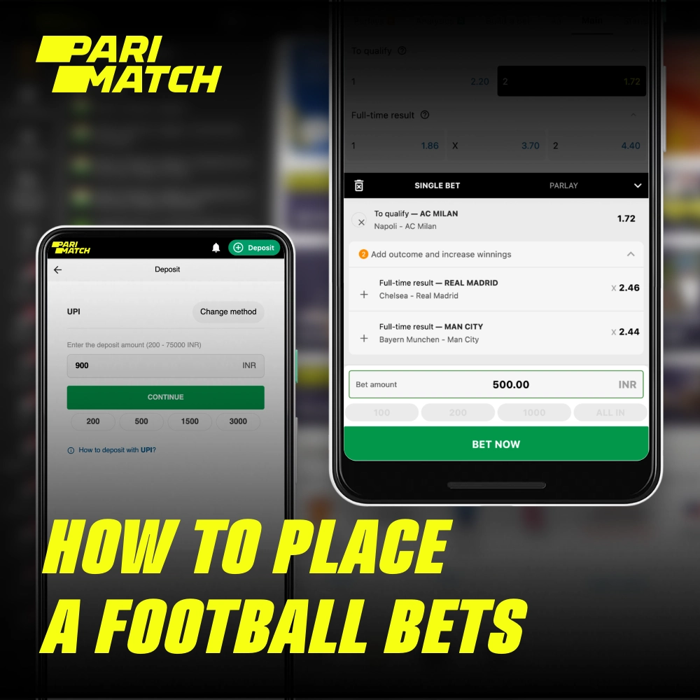 Para fazer uma aposta em futebol na plataforma Parimatch, você precisa seguir alguns passos simples