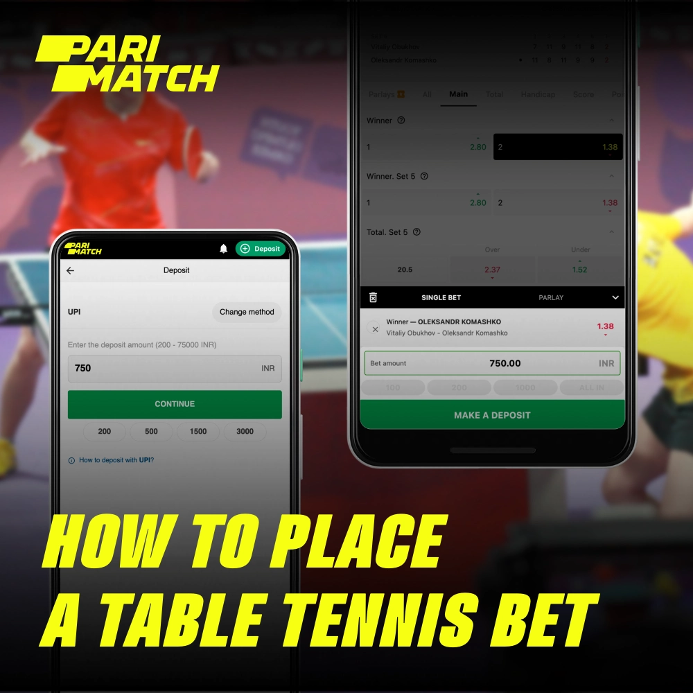Para fazer uma aposta no tênis de mesa no Parimatch Brasil, é preciso atender a alguns pré-requisitos