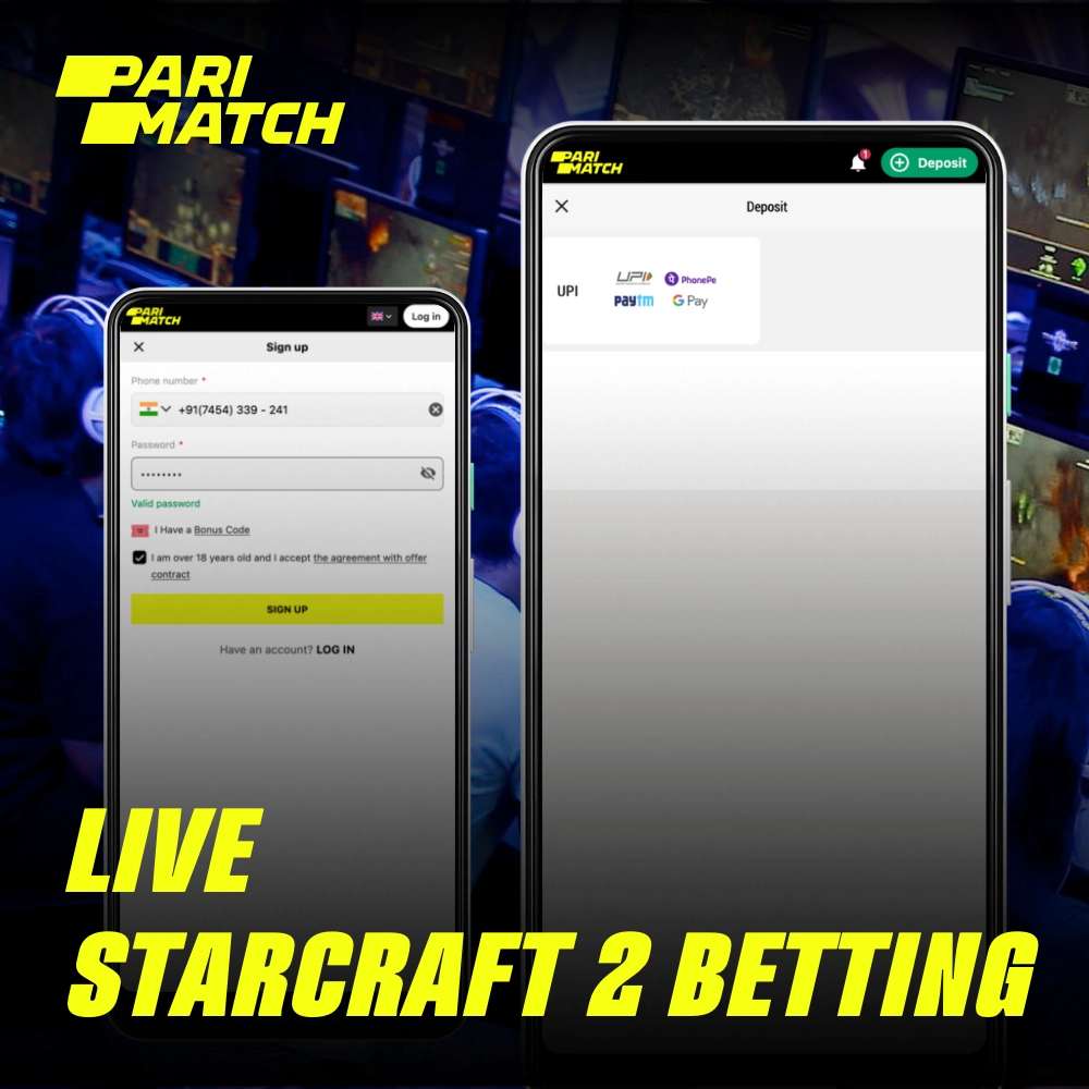 Você pode apostar em partidas ao vivo de StarCraft 2 na Parimatch Brasil