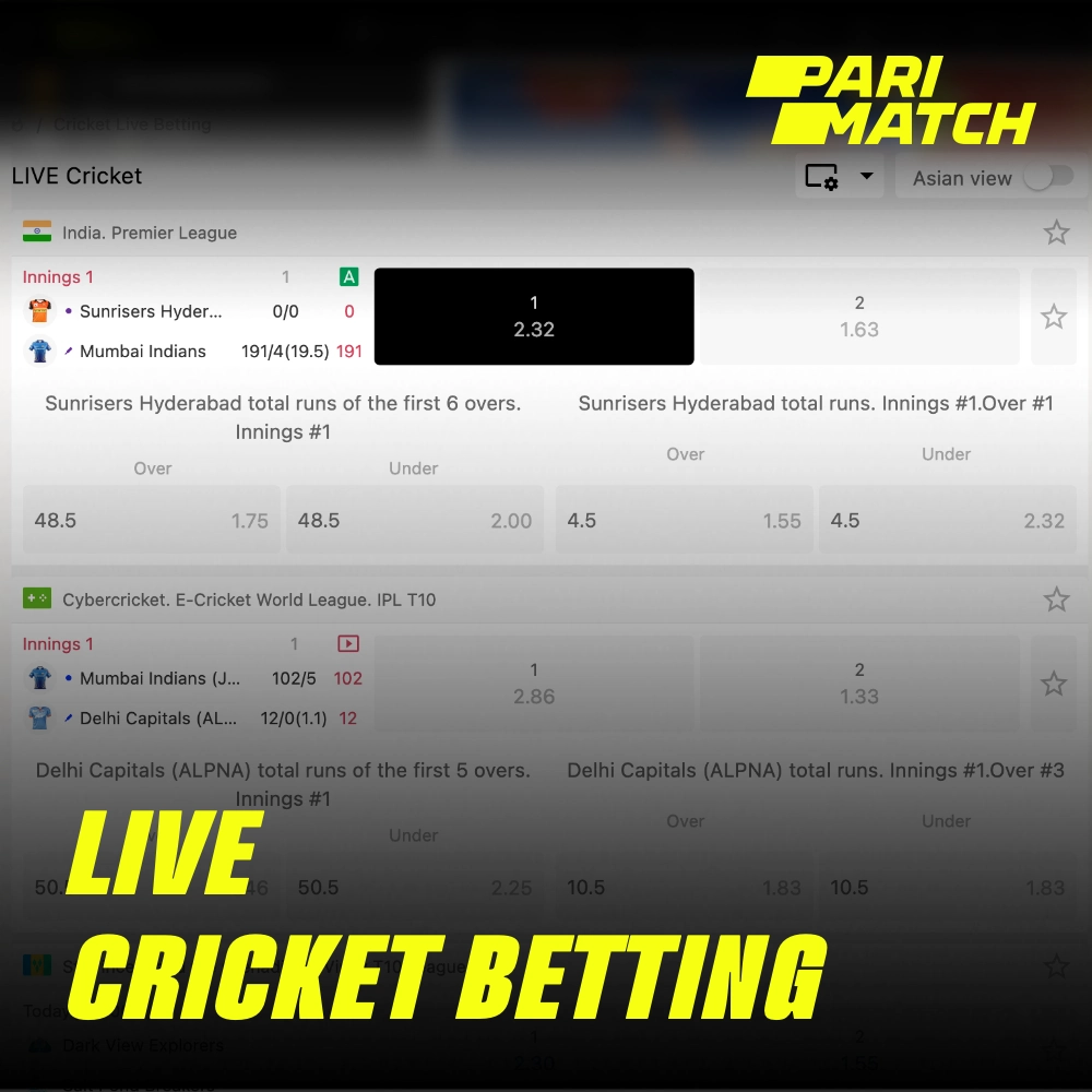 As apostas de críquete ao vivo na Parimatch estão disponíveis para todos os usuários do Brasil