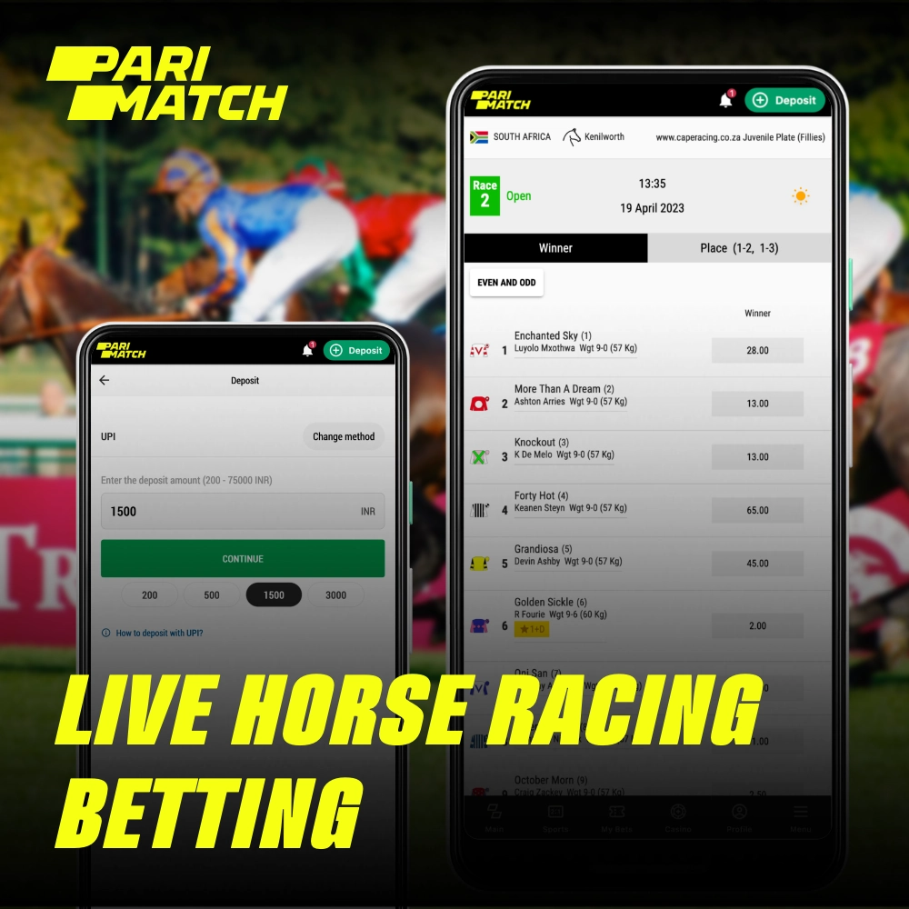 As apostas em corridas de cavalos ao vivo na Parimatch são especialmente populares entre os usuários do Brasil