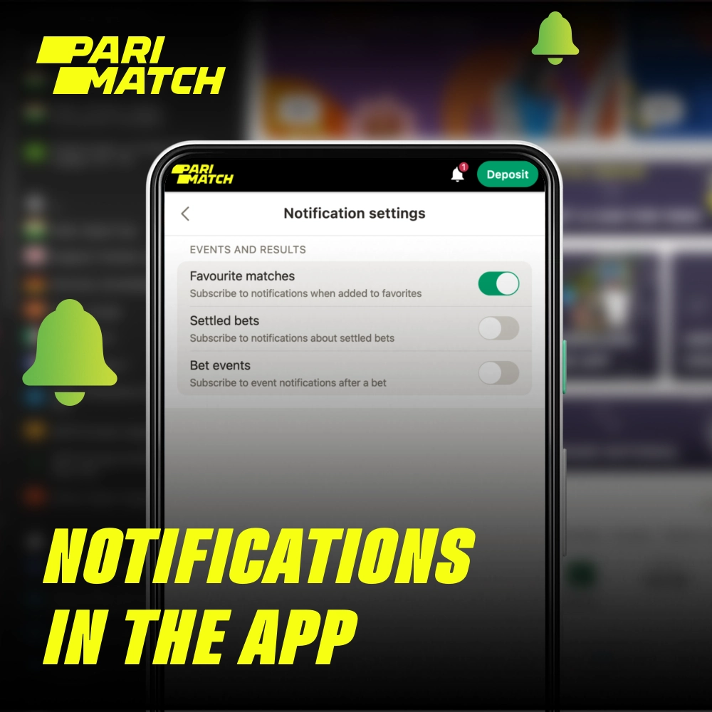 Você pode ativar as notificações no aplicativo Parimatch para não perder eventos importantes, além de saber os resultados de partidas selecionadas