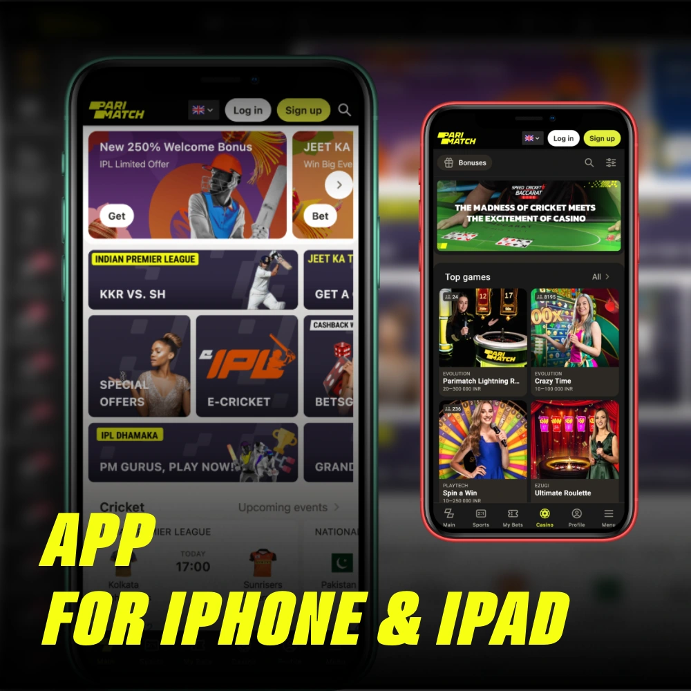 O aplicativo móvel Parimatch para iPhone e iPad pode ser baixado gratuitamente no site oficial