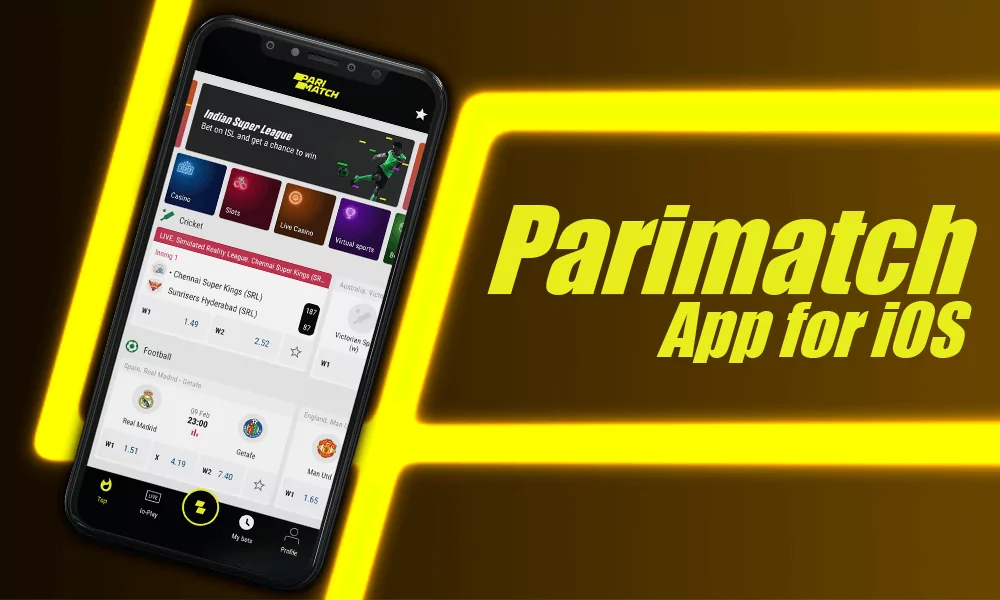 O Parimatch também está disponível como um aplicativo para iOS. O layout e a aparência do app são idênticos aos da versão Android