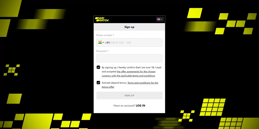 Como instalar o aplicativo Parimatch para Android: Etapa 4. Inicie o aplicativo e registre-se