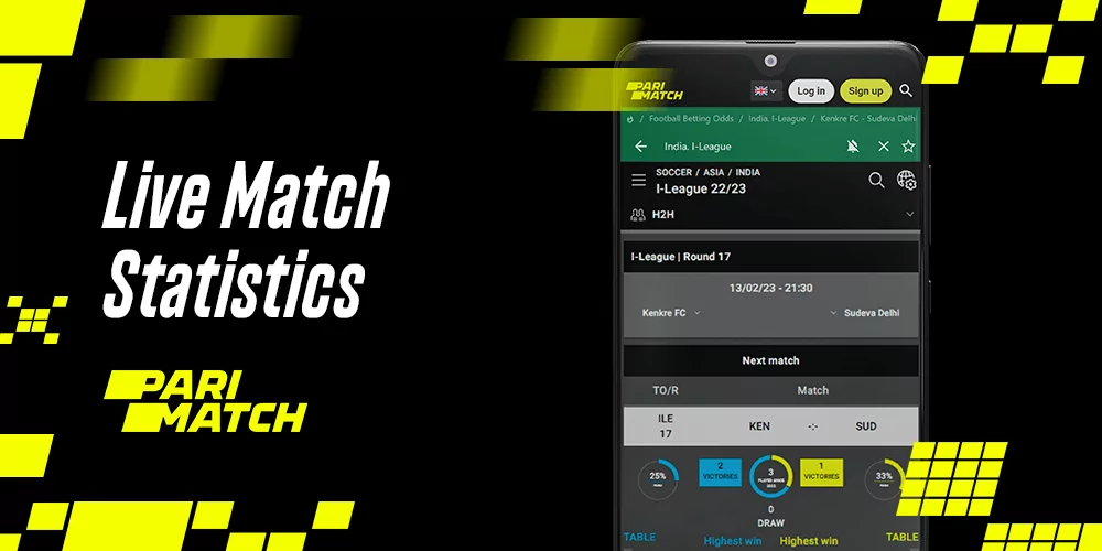 Estatísticas da partida ao vivo no Parimatch Brasil